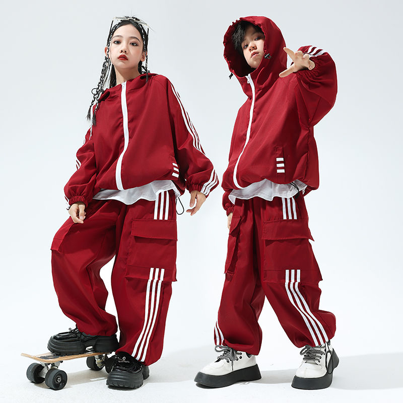 子供の出演服ヒップホップの街のダンスはクールなファッション服の男の子の揚げ物のショーのスーツの小学生の運動会のクラスの服を走ります