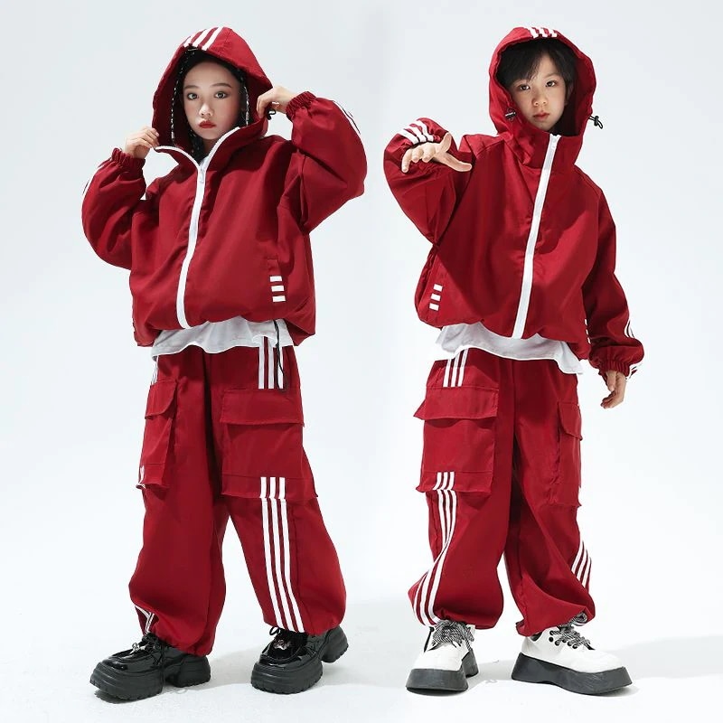 子供の出演服ヒップホップの街のダンスはクールなファッション服の男の子の揚げ物のショーのスーツの小学生の運動会のクラスの服を走ります