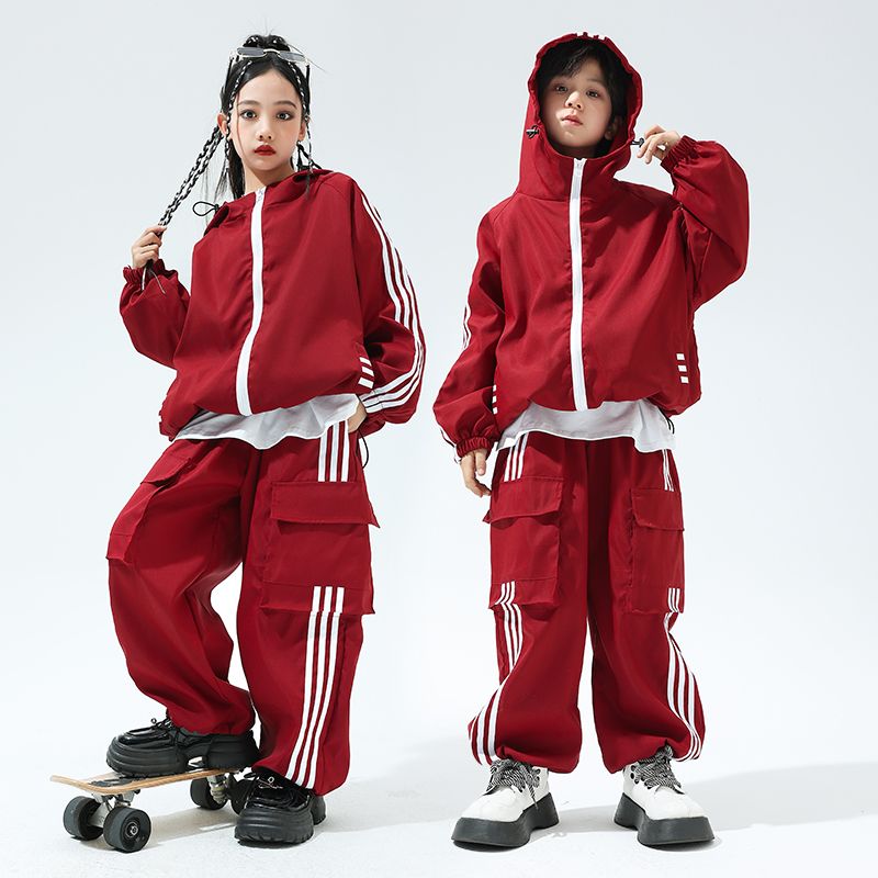 子供の出演服ヒップホップの街のダンスはクールなファッション服の男の子の揚げ物のショーのスーツの小学生の運動会のクラスの服を走ります
