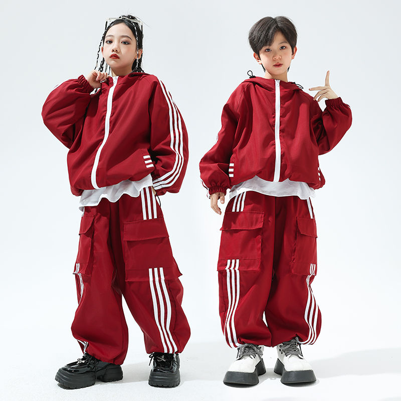 子供の出演服ヒップホップの街のダンスはクールなファッション服の男の子の揚げ物のショーのスーツの小学生の運動会のクラスの服を走ります