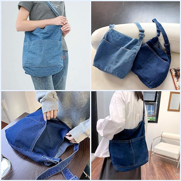 Qoo10] デニム ショルダーバッグ レディース 斜