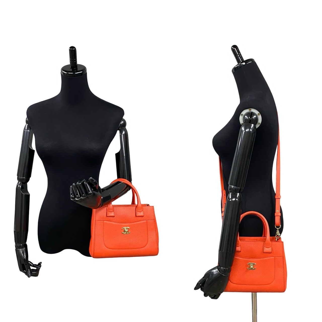 ネオ エグゼクティブ スモールショルダーバッグ マットキャビアスキン オレンジ 19937 ネオ エグゼクティブ スモールショルダーバッグ マットキャビアスキン オレンジ 19937