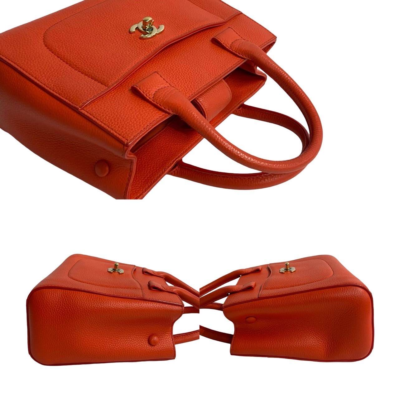 ネオ エグゼクティブ スモールショルダーバッグ マットキャビアスキン オレンジ 19937 ネオ エグゼクティブ スモールショルダーバッグ マットキャビアスキン オレンジ 19937