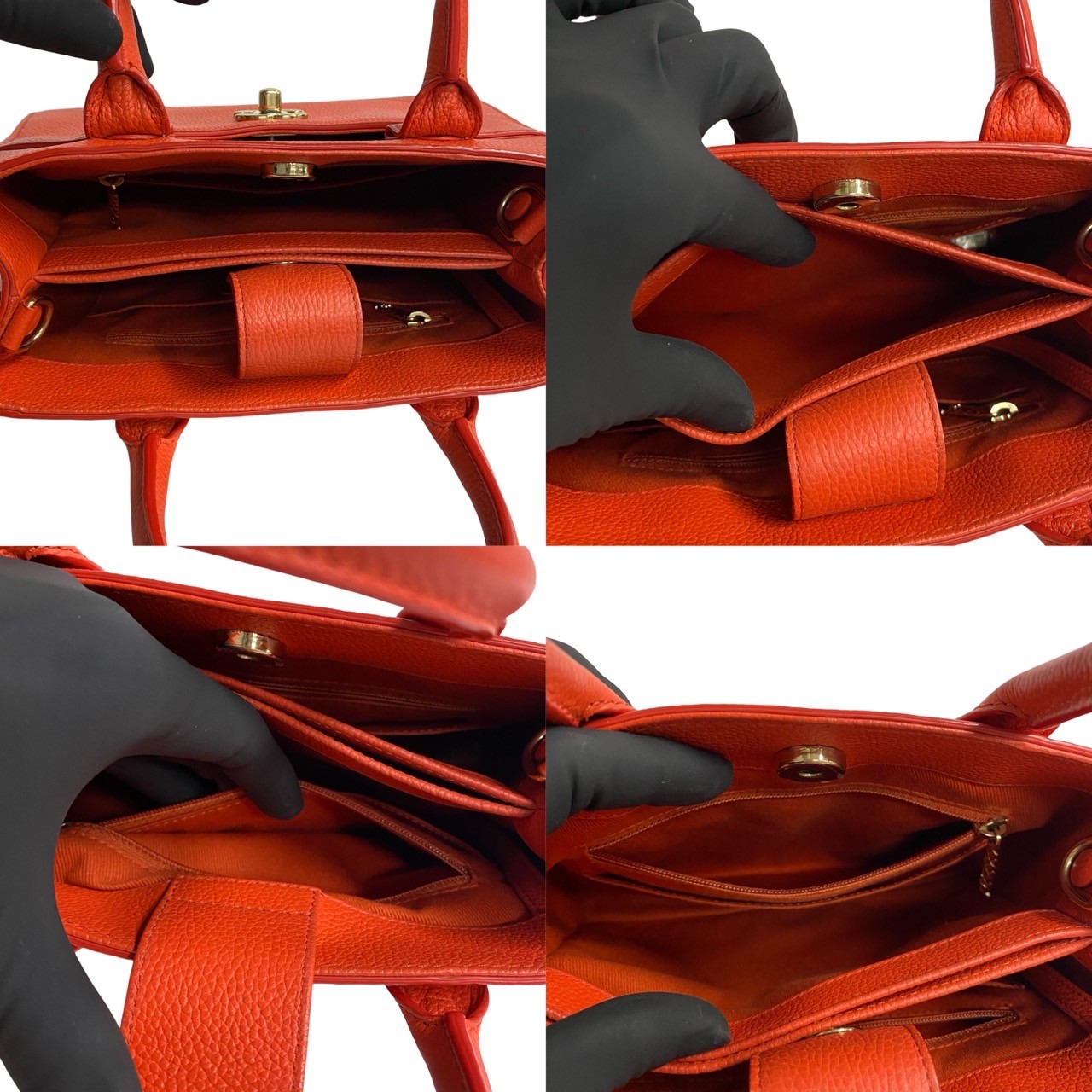 ネオ エグゼクティブ スモールショルダーバッグ マットキャビアスキン オレンジ 19937 ネオ エグゼクティブ スモールショルダーバッグ マットキャビアスキン オレンジ 19937