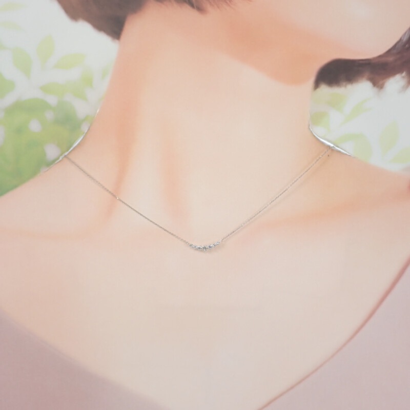 ダイヤモンド ネックレス K18ホワイトゴールド レディース【Aランク】