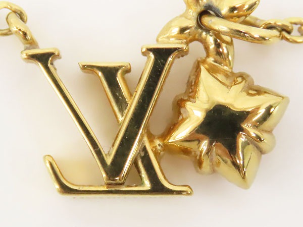 ほぼ新品ルイヴィトンネックレスルルグラムカラーストーンペンダントチョーカーゴールドピンクメタルM00783