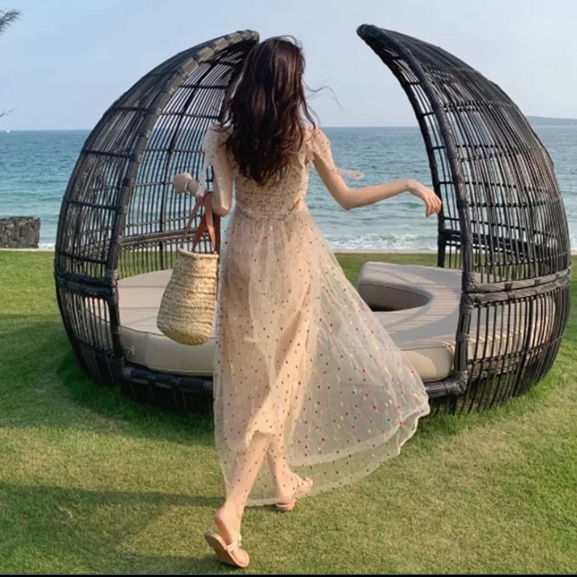 リボン ワンピース ノースリーブ 夏 かわいい ロング フレアワンピース 膝下 ミモレ丈 ロング丈 スクエアネック 襟なし セミフレア タイト シフォン リボン ウエストマーク 透け感 S M L X リボン ワンピース ノースリーブ 夏 かわいい ロング フレアワンピース 膝下 ミモレ丈 ロング丈 スクエアネック 襟なし セミフレア タイト シフォン リボン ウエストマーク 透け感 S M L X