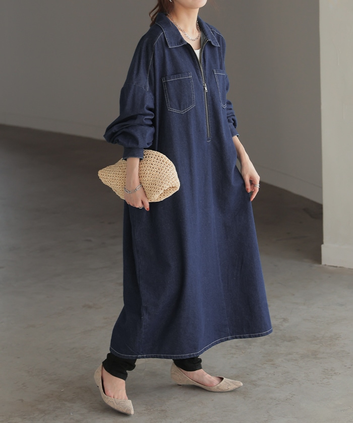 ワンピース デニム ワンピ ロング ロングワンピース ワンピース デニム ワンピ ロング ロングワンピース