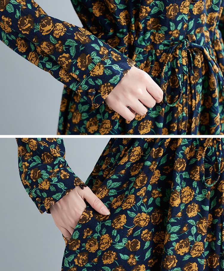 花柄ワンピース レディース 綿 麻 ロングワンピース 長袖 花柄 ポケット付き ワンピース フリル リボン タック 総柄 マキシワンピース プルオーバー フレアワンピース ゆったり 体型カバー リゾー 花柄ワンピース レディース 綿 麻 ロングワンピース 長袖 花柄 ポケット付き ワンピース フリル リボン タック 総柄 マキシワンピース プルオーバー フレアワンピース ゆったり 体型カバー リゾー