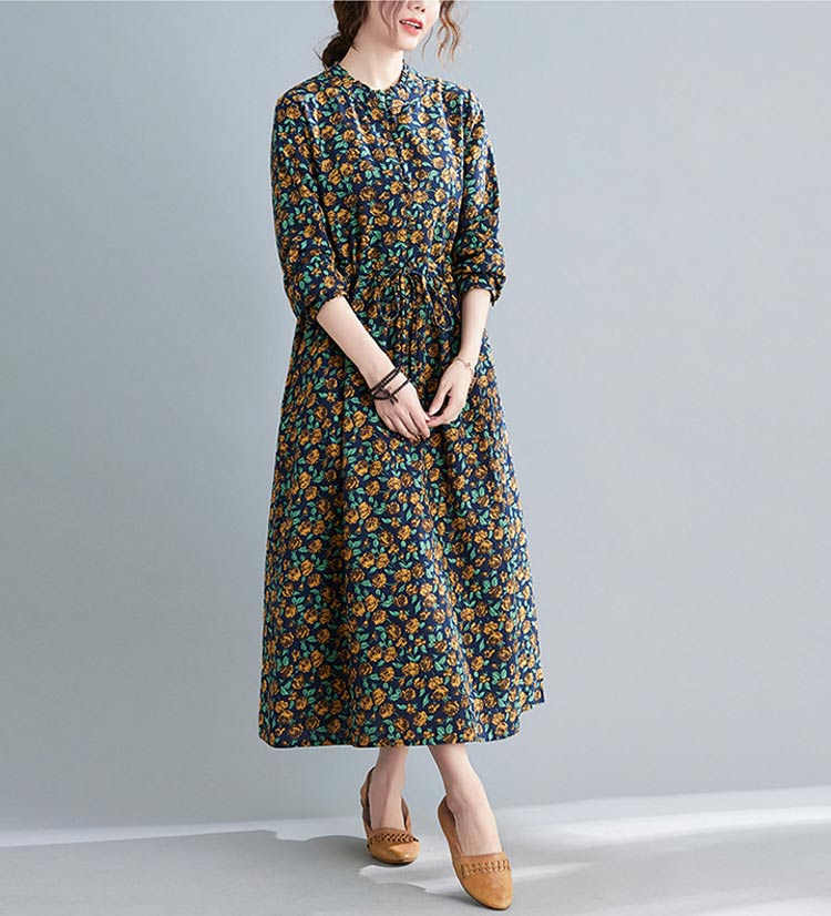 花柄ワンピース レディース 綿 麻 ロングワンピース 長袖 花柄 ポケット付き ワンピース フリル リボン タック 総柄 マキシワンピース プルオーバー フレアワンピース ゆったり 体型カバー リゾー 花柄ワンピース レディース 綿 麻 ロングワンピース 長袖 花柄 ポケット付き ワンピース フリル リボン タック 総柄 マキシワンピース プルオーバー フレアワンピース ゆったり 体型カバー リゾー