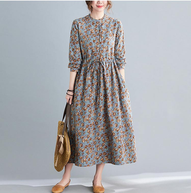 花柄ワンピース レディース 綿 麻 ロングワンピース 長袖 花柄 ポケット付き ワンピース フリル リボン タック 総柄 マキシワンピース プルオーバー フレアワンピース ゆったり 体型カバー リゾー 花柄ワンピース レディース 綿 麻 ロングワンピース 長袖 花柄 ポケット付き ワンピース フリル リボン タック 総柄 マキシワンピース プルオーバー フレアワンピース ゆったり 体型カバー リゾー
