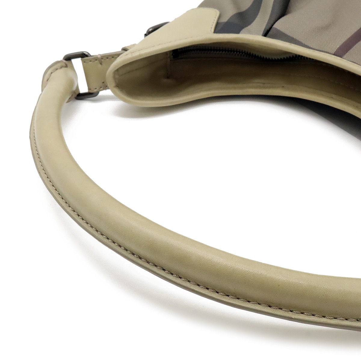 チェック柄 ショルダーバッグ ワンショルダー セミショルダー PVC レザー グレージュ ブラウン チェック柄 ショルダーバッグ ワンショルダー セミショルダー PVC レザー グレージュ ブラウン