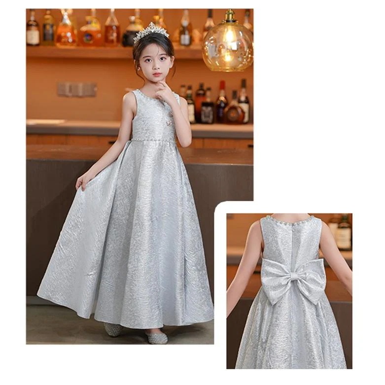 ピアノ発表会 ドレス 子供 女の子 シルバー 発表会ドレス ノースリーブ 子ども ワンピース お祝い日 演奏会 音楽会 フォーマル 誕生日 撮影 パーティー ピアノ発表会 ドレス 子供 女の子 シルバー 発表会ドレス ノースリーブ 子ども ワンピース お祝い日 演奏会 音楽会 フォーマル 誕生日 撮影 パーティー
