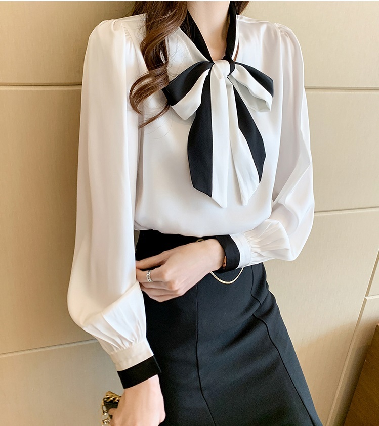 トップス シャツ プルオーバー 袖あり 長袖 ボリューム袖 Vネック リボン シフォン かわいい 大人可愛い きれいめ シンプル カジュアル 大人 上品 おしゃれ かっこいい 大人可愛い 大人女子