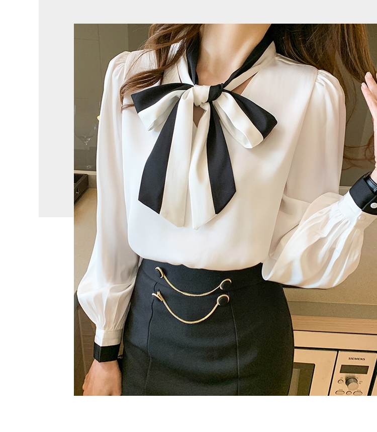 トップス シャツ プルオーバー 袖あり 長袖 ボリューム袖 Vネック リボン シフォン かわいい 大人可愛い きれいめ シンプル カジュアル 大人 上品 おしゃれ かっこいい 大人可愛い 大人女子