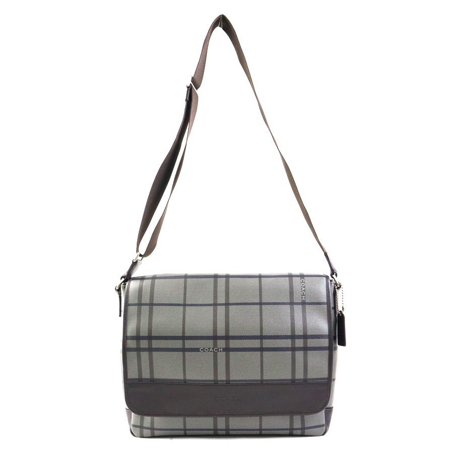 コーチ COACH 斜め掛けショルダーバッグ PVCコーティングキャンバス グレー系 メンズ h30133a