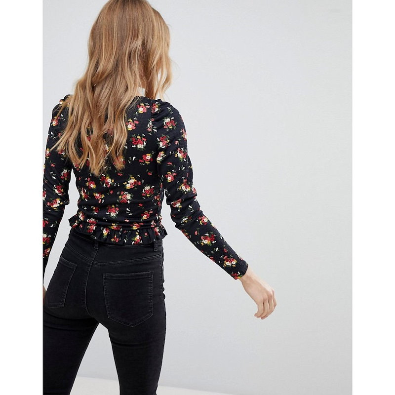 ミス セルフリッジ レディース トップス ブラウス・シャツ【Miss Selfridge Floral Printed Button Up Crop Blouse】Multi ミス セルフリッジ レディース トップス ブラウス・シャツ【Miss Selfridge Floral Printed Button Up Crop Blouse】Multi