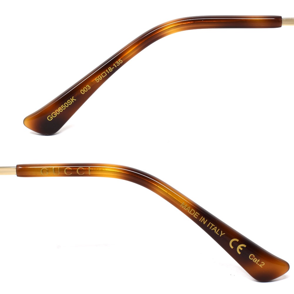 サングラス GG0650SK-003 アジアンフィット メンズ レディース ユニセックス ゴールド ブラウングラデーション