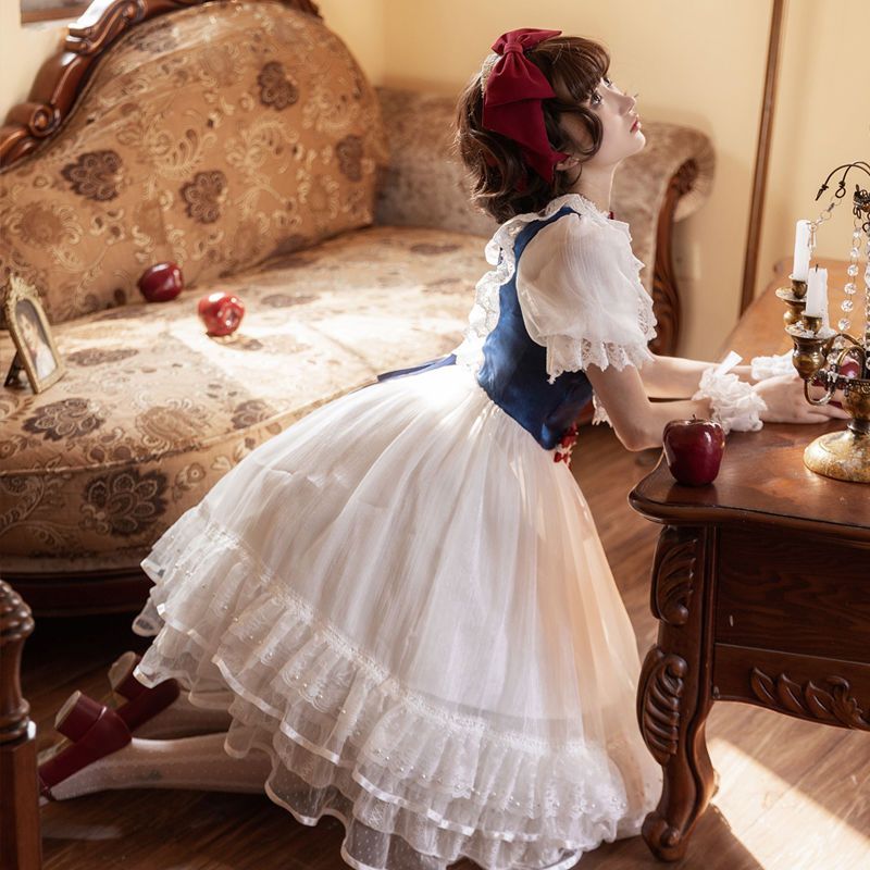 ロリータ コスプレ 可愛い ワンピース 花嫁 半袖 着痩せ 洋服 sp ロリータ ワンピースサンタコスプレ