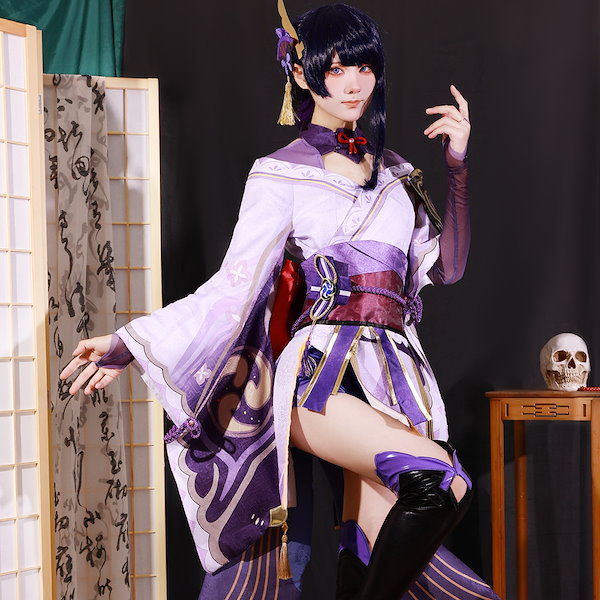 Qoo10] 原神 コスプレ衣装 雷電 影 高配