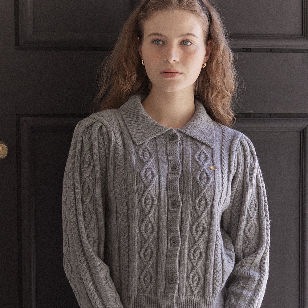 Casimere Merino Wool Puff Cardigan - Grey Casimere Merino Wool Puff Cardigan - Grey