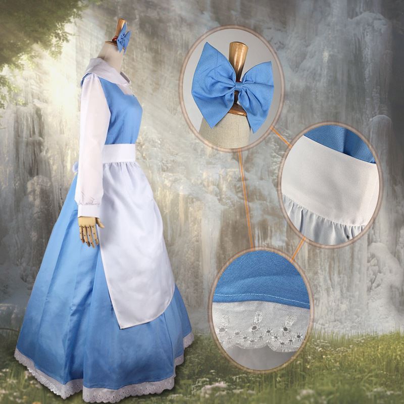 ディズニー 美女と野獣 コス衣装 アニメ メイド服 コスプレ プリンセスベル ロングスカートドレス