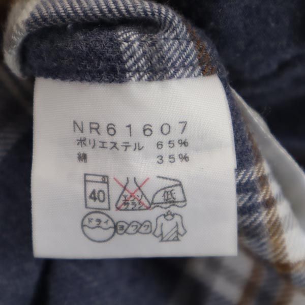 アウトドア NR61607 長袖 チェックシャツ M ネイビー系 メンズ