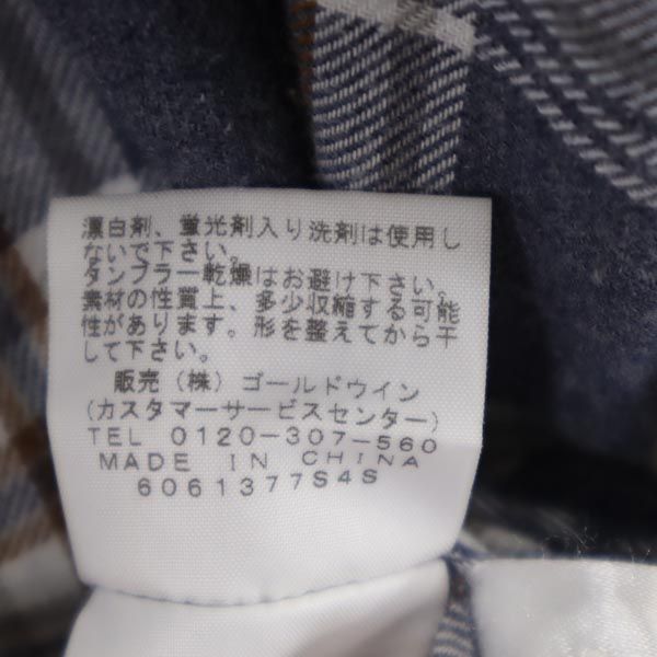 アウトドア NR61607 長袖 チェックシャツ M ネイビー系 メンズ