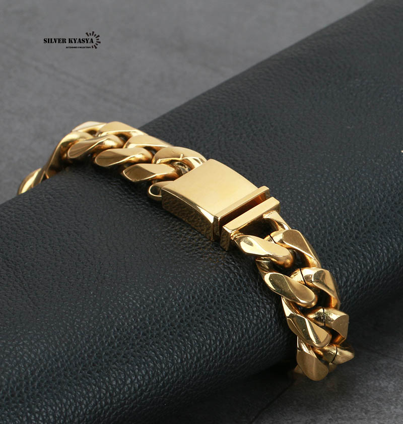 ステンレス喜平ブレスレット 幅16mm [b262-gold-16mm]