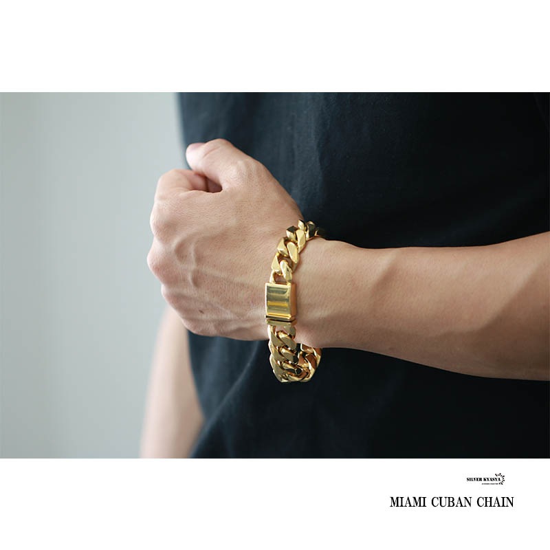 ステンレス喜平ブレスレット 幅16mm [b262-gold-16mm]