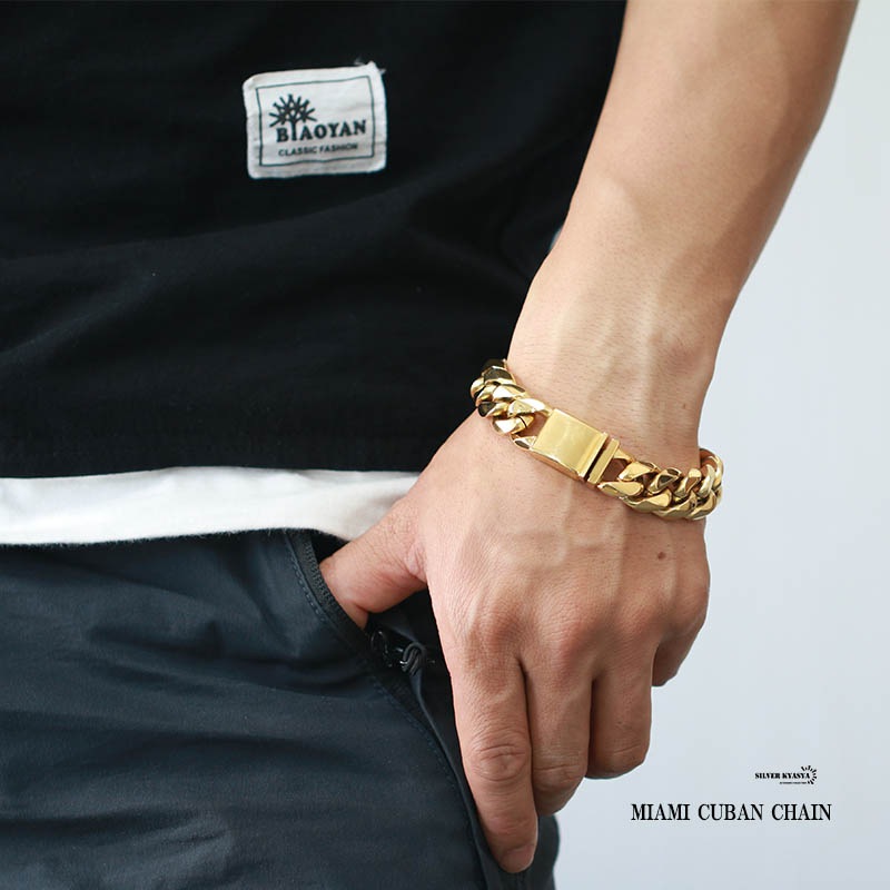 ステンレス喜平ブレスレット 幅16mm [b262-gold-16mm]