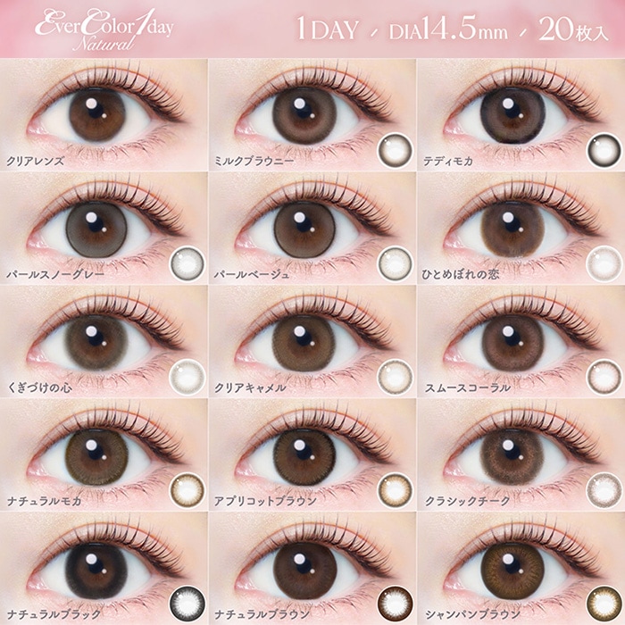 7/2新色追加！！　【4箱セット】(1箱20枚)エバーカラーワンデーナチュラル/モイストレーベルUV [evn-1day][AS][EVN4]