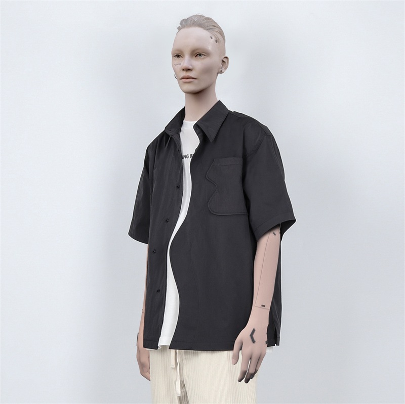 半袖シャツ メンズ 黒シャツ カジュアル ユニークトップス 男女兼用 カップル服 ゆったり 異形 半袖シャツ メンズ 黒シャツ カジュアル ユニークトップス 男女兼用 カップル服 ゆったり 異形