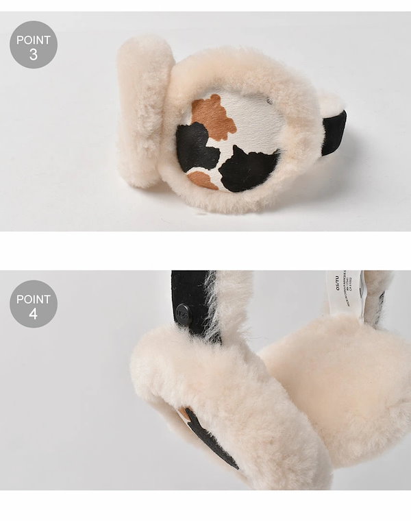 UGGイヤーマフ シープスキンCalf Hair Printed Earmuff Qoo10] UGG