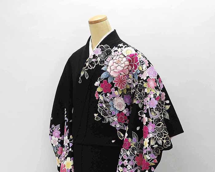 振袖 正絹 四季花模様 身丈173.5cm 裄丈62.5cm 美品 リサイクル 着物 中古 着物 成人式 結婚式 e0917