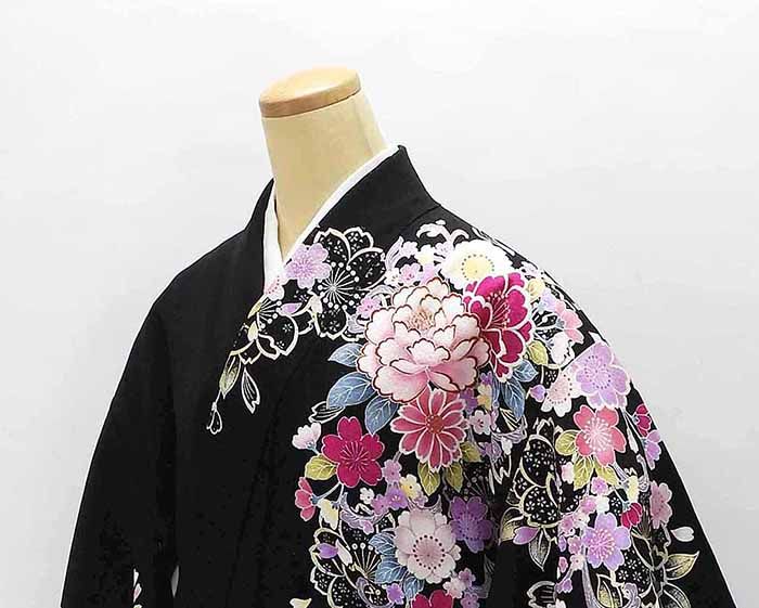 振袖 正絹 四季花模様 身丈173.5cm 裄丈62.5cm 美品 リサイクル 着物 中古 着物 成人式 結婚式 e0917