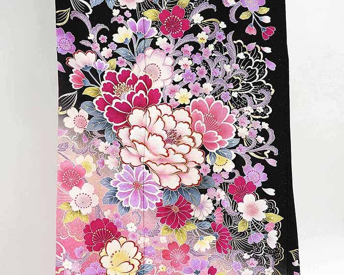 振袖 正絹 四季花模様 身丈173.5cm 裄丈62.5cm 美品 リサイクル 着物 中古 着物 成人式 結婚式 e0917