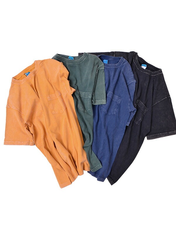 Good On グッドオン Tシャツ プリント 半袖 綿100% Vintage Dye ヴィンテージ 加工 ポケット付き GOST-903VD