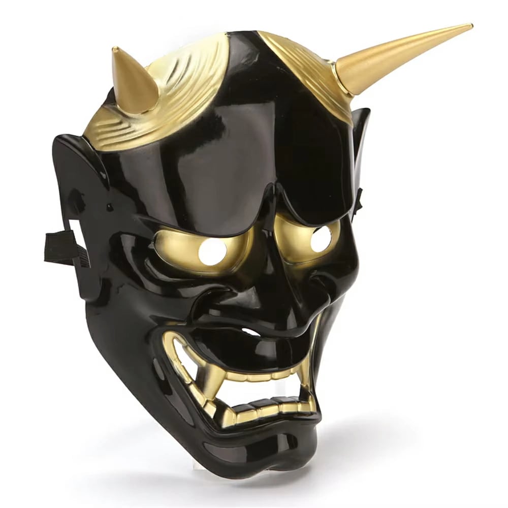 般若マスク ブラック コスプレ 仮面 Qoo10] 般若のお面 ブラック 黒色 マスク 能面