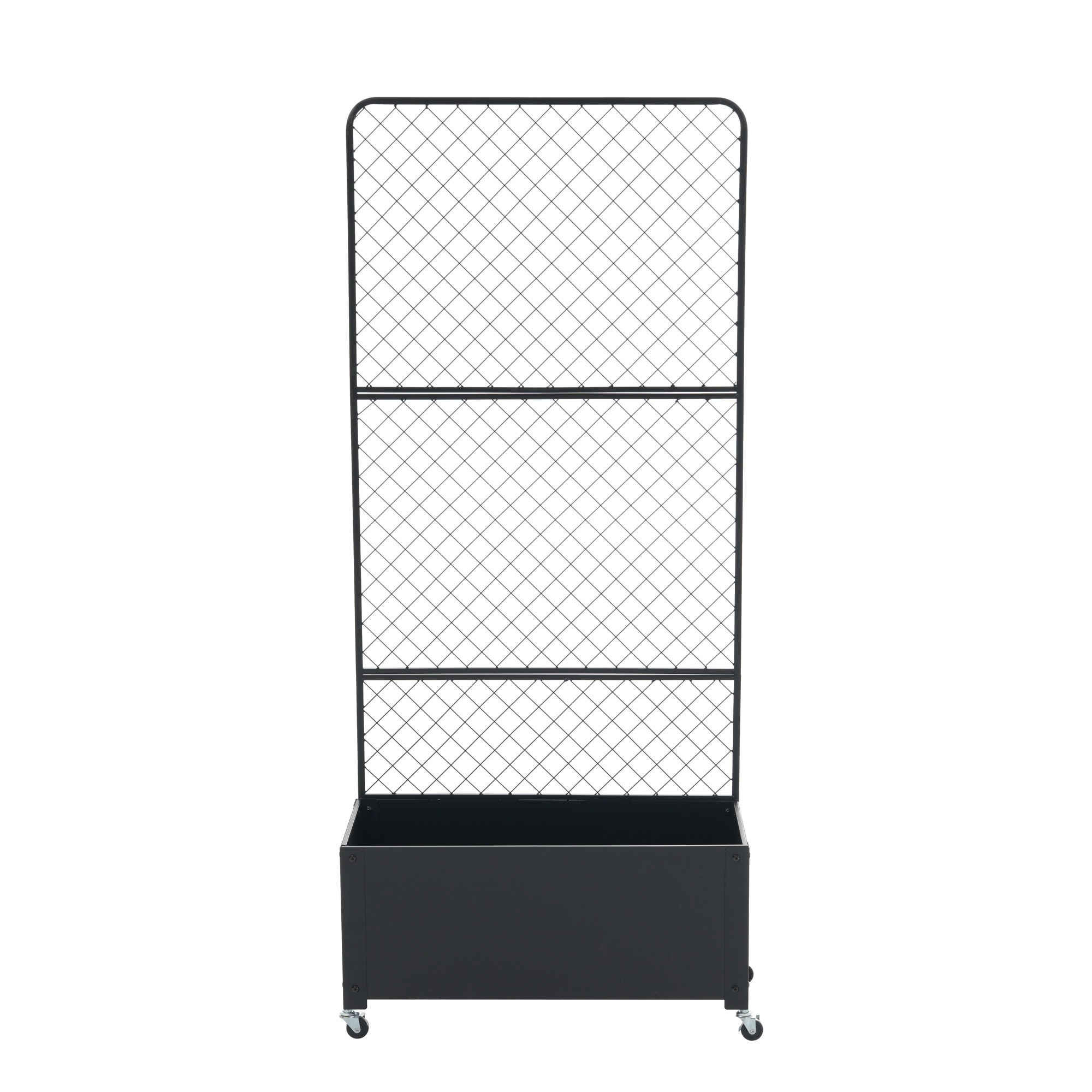 1939フェンス プランター付き 目隠し キャスター付き 簡単設置 電着塗装 L70×W30×H160cm 園芸用品 プランター ガーデンラティス プランターボックス 花壇フェンス ガーデニング 花立