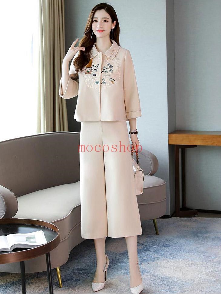 売り出しネット パーティドレス セレブファッション パンツスーツ セットアップ 秋冬新作 ワイドパンツ ジャケット 巧みな刺繍で大人愛らしく 大人エレガント 着痩 大きいサイズあり 結婚式 披露宴 パーティードレス 新品最安値 Ssl Daikyogo Or Jp