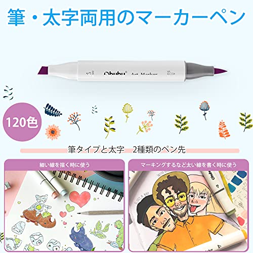 Ohuhu 筆タ : 文具 マーカーペン 120色 最新品通販