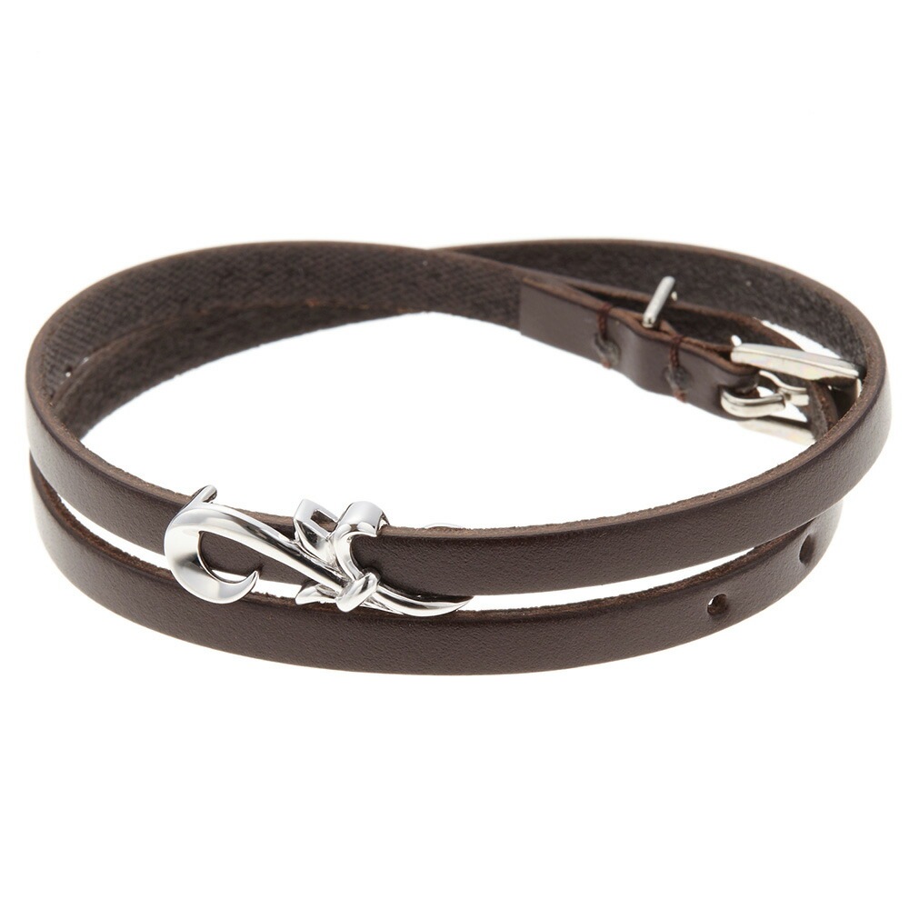 ブレスレット メンズ アラベスク細身レザー シルバー925製 こげ茶色 ダークブラウン 牛革 二重 ブレスレット メンズ アラベスク細身レザー シルバー925製 こげ茶色 ダークブラウン 牛革 二重