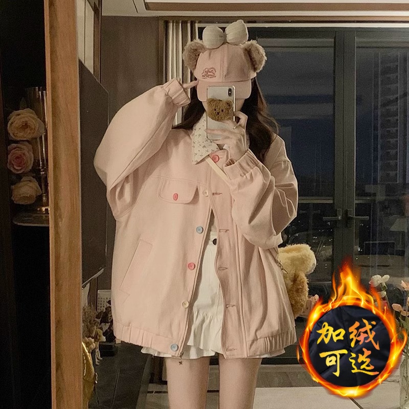 甘くて怠惰なベルベットの厚みのある野球ジャケットの女性のトレンディな春と秋のデザインニッチカジュアルジャケットトップ