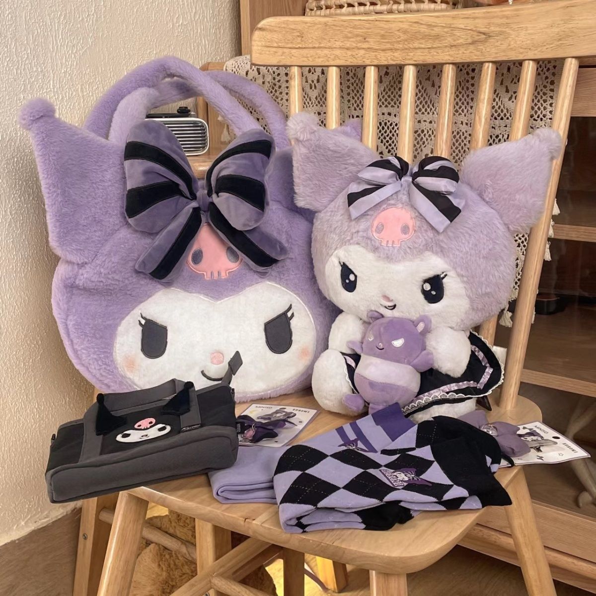 メガ割-新しいKuromiトランペットクーロミぬいぐるみ诞生日プレゼント人形156 メガ割-新しいKuromiトランペットクーロミぬいぐるみ诞生日プレゼント人形156