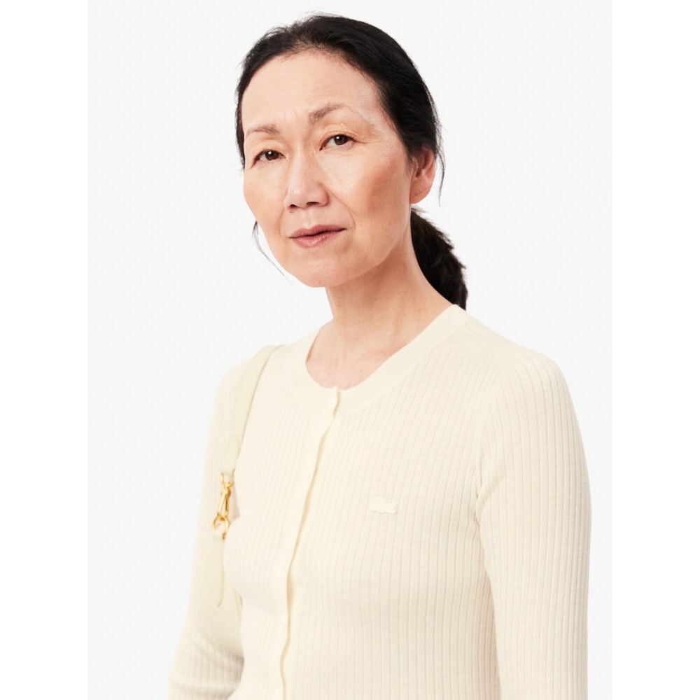 LACOSTE 女性用スリムフィットリブ付きクルーネックカーディガン AF2560-54N 70V Q2NAF2560-54N70V LACOSTE 女性用スリムフィットリブ付きクルーネックカーディガン AF2560-54N 70V Q2NAF2560-54N70V