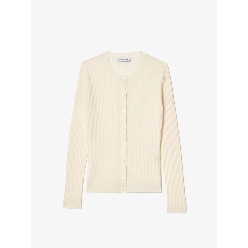 LACOSTE 女性用スリムフィットリブ付きクルーネックカーディガン AF2560-54N 70V Q2NAF2560-54N70V LACOSTE 女性用スリムフィットリブ付きクルーネックカーディガン AF2560-54N 70V Q2NAF2560-54N70V