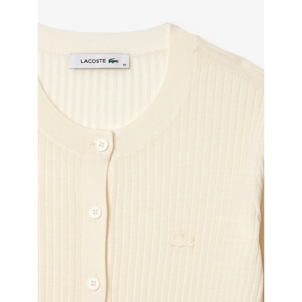 LACOSTE 女性用スリムフィットリブ付きクルーネックカーディガン AF2560-54N 70V Q2NAF2560-54N70V LACOSTE 女性用スリムフィットリブ付きクルーネックカーディガン AF2560-54N 70V Q2NAF2560-54N70V