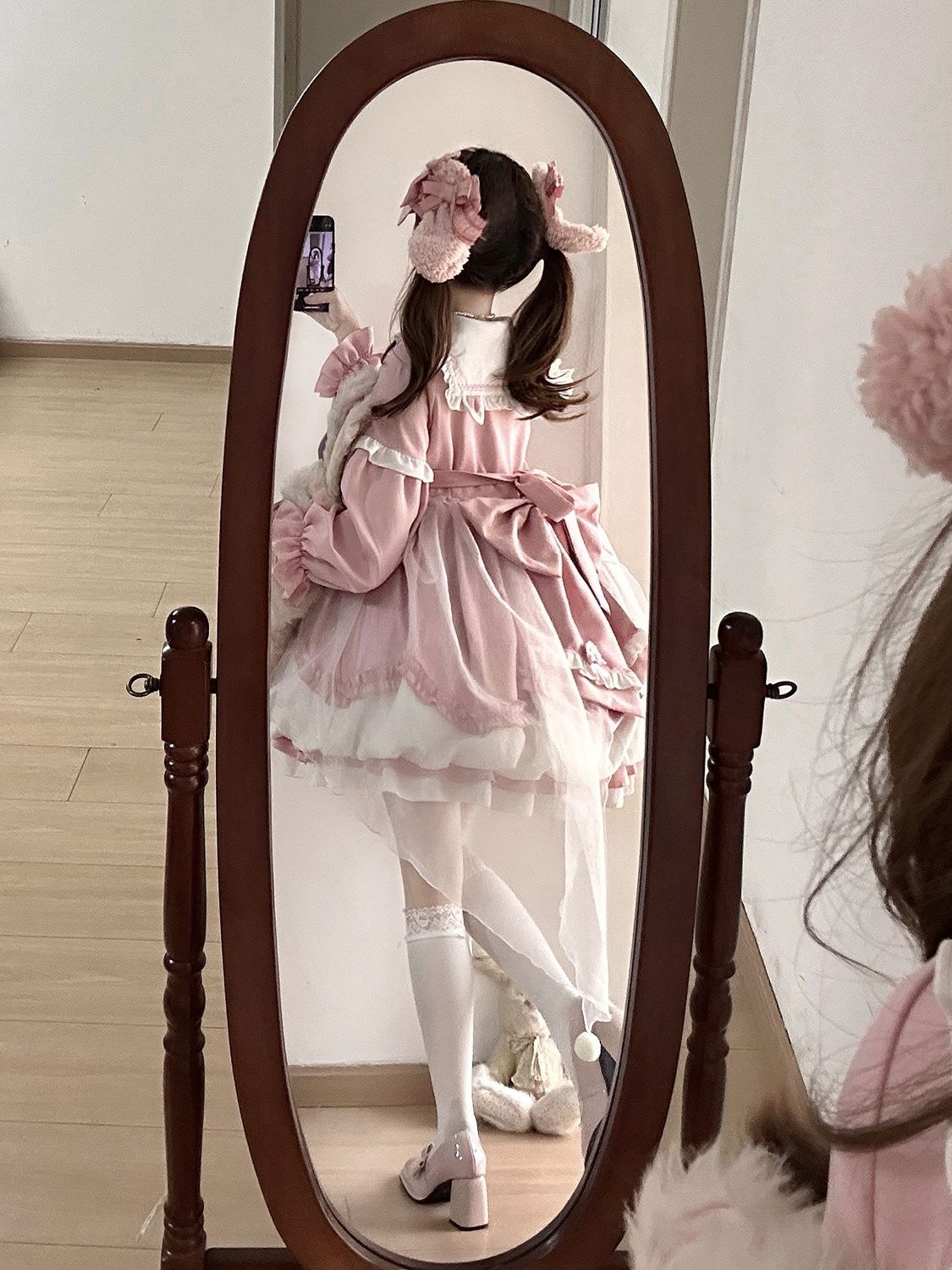 [急速出荷]オリジナルデザインロリータネイビーネックop長袖秋ワンピース ロリータ 二次元(最安値保証)