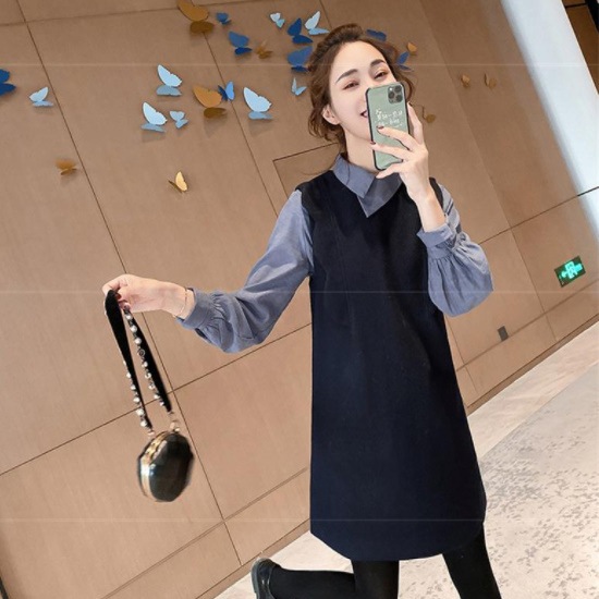 【送料無料】マタニティ シャツ + ワンピース セットアップ 2点セット ツーピース 膝丈